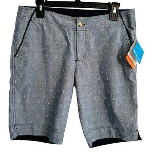 Columbia PFG Women’s Omni-Shade UPF 30 Active Tall Shorts Blue Denim Anchor 10